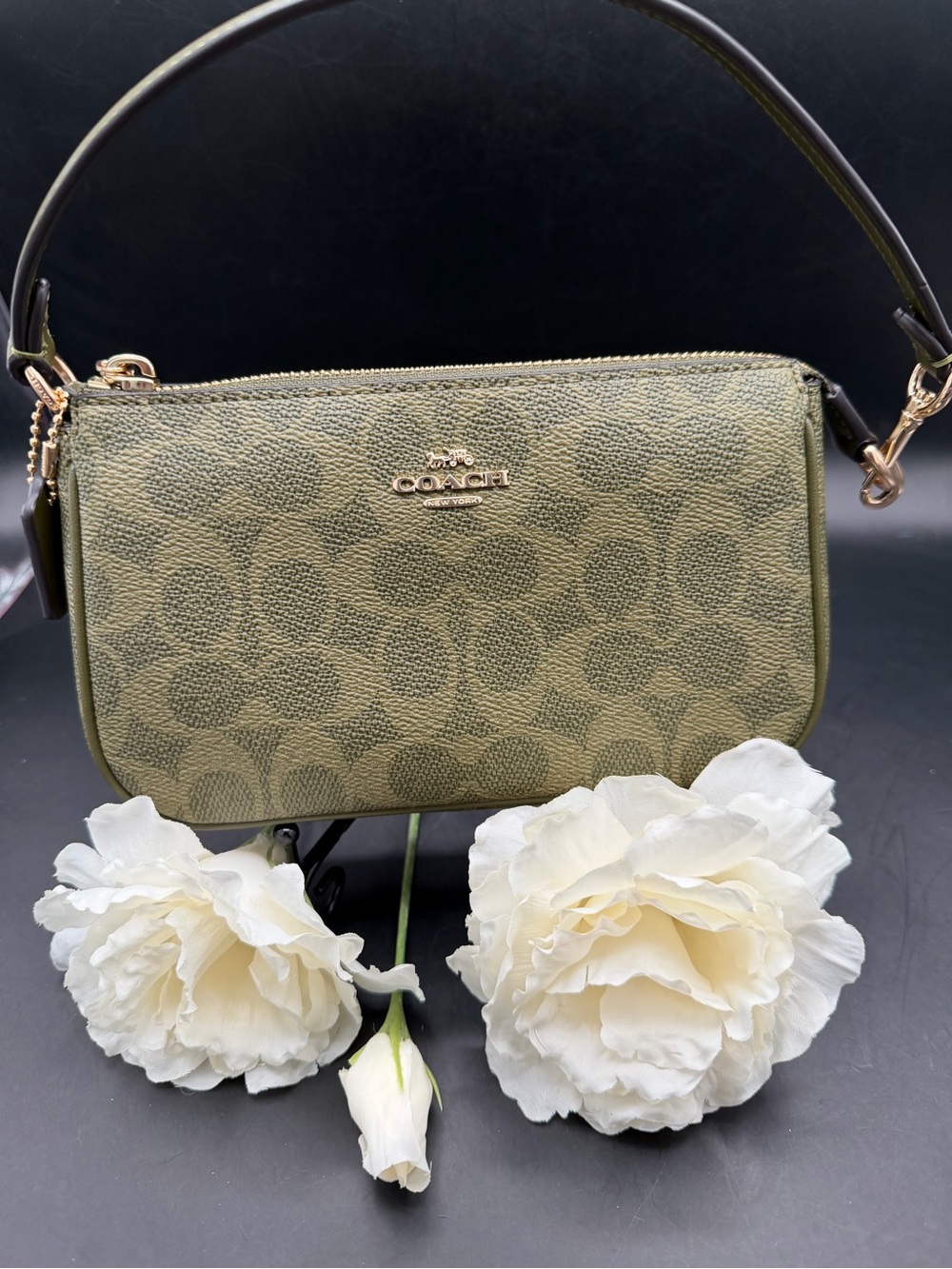 COACH Olive Signature Canvas Nolita Bag